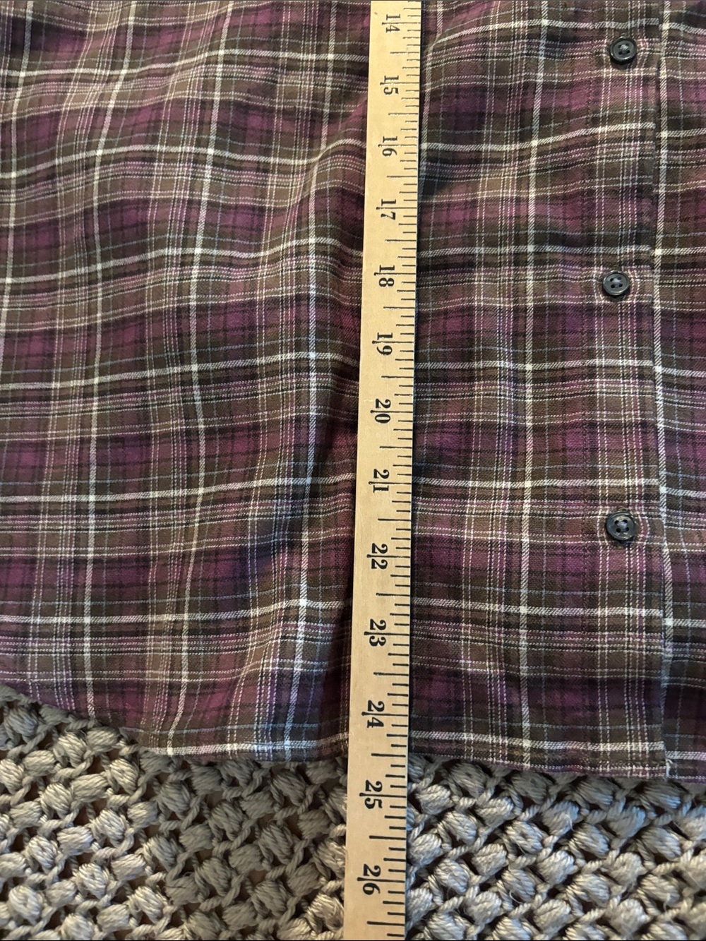 BANANA REPUBLIC Womens Flannel Shirt Sugar Plum Feminine Ruffle Trim Medium - Picture 11 of 11